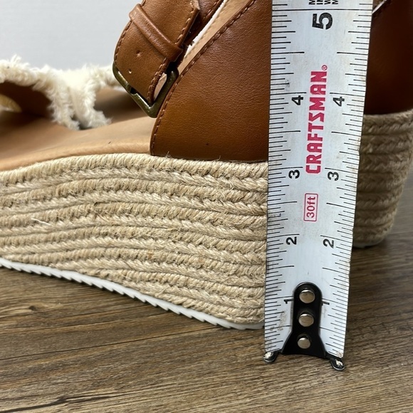 Brash Women’s Espadrille Wedge Platform Natural Fabric Ankle Strap Sandals, 9M - Picture 5 of 10